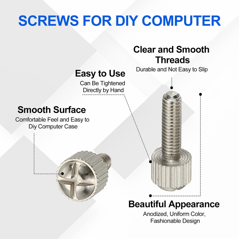 sourcing map 10 Pcs Computer Case Thumb Screws, M4x14 Thread