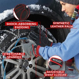 HANDLANDY Thermal Winter Work Gloves, Padded Safety Working Gloves, Cold Weather Touchscreen Mechanic Freezer Warehouse Construction Gloves (Grey-Black, L)