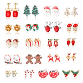 Cristina Christmas Earrings Gifts for Women 2024 Stocking Stuffers Christmas Jewelry Christmas Gifts Trending Holiday Earrings Bow Christmas Tree Snowflake Earrings Christmas Earrings for Women 5