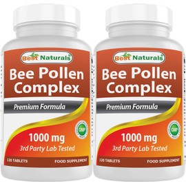 Best Naturals Bee Pollen Complex 1000 Mg 120 Tablets (120 Count (Pack of 2))