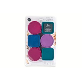 Core Kitchen Mini Condiment & Sauce Containers - Set of 12 - Teal, Maroon, Purple, Blue