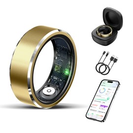 Delcast Smart Ring for Women Men-Wearable Fitness Tracker with Sleep Tracking Heart Rate Blood Oxygen Healthy Monitor Ring Activity Monitoring Steps Calories