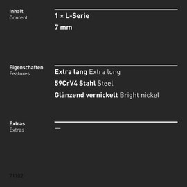 INBUS® 71102 Allen Key (Extra Long) 7 mm - Made in Germany