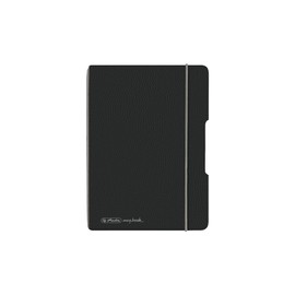 Herlitz 50033782 Flex Notebook A6 40 Sheets Dotted Black Leather Look Pack of 1