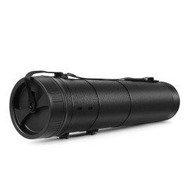 Flexzion Poster, Art, Document Tube with Strap, Expandable Waterproof Plastic Container, Telescoping Cylindrical Storage Case, Portable Paper Holder for Draft Sketch Blueprint, 6.5 IDx32-51.6 Inch