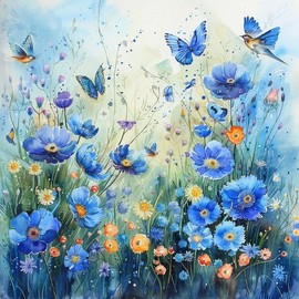 Hlison Paint by Numbers Kit for Adults, Flowers Adults Paint by Number Kits with Complete Sets, DIY Acrylic Paint by Number for Great Decor& Gift - 16x16 Inch