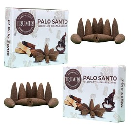 TRUMIRI Palo Santo Backflow Incense Cones - Total 20 Incense Cones Waterfall - Dual Pack of 10 Incense Backflow Cones - Waterfall Incense Cones - Incense Waterfall Cones