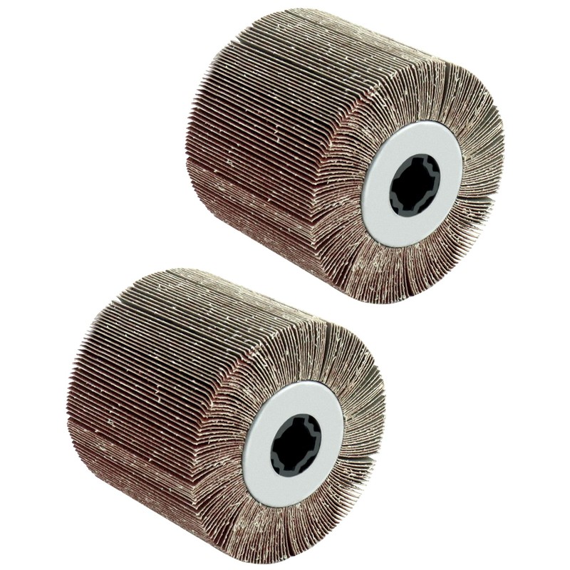 QWORK Flap Sanding Wheel, 2 Pack Wire Drawing Polishing Wheel,