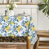 Horaldaily Summer Tablecloth 60×120 Inch Rectangular, Classical Iris Pattern Lemon