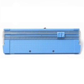 BE-Tool Paper Cutter Photo Cutter Portable A5 Paper Cutter Scrapbooking Cutter with Finger Guard and Slider Ruler Design for Paper, Photo, Labels, Blue