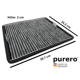 purero® Activated Carbon Filter - Replacement Filter for Miele DKF 16-P / 7932320, Successor Model of DKF 16-1 - Optimal Odour Separation - Made in Germany