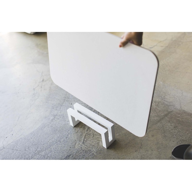 Yamazaki Industries Compact Diatomaceous Earth Bath Mat Stand Tower White