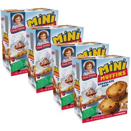 Little Debbie Chocolate Chip Mini Muffins, 20 Travel Pouches of Bite Size Muffins Baked with Real Chocolate Chips (4 Boxes)