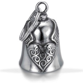 PEVRUAY Guardian Bell Motorcycle Bell, Bicycle Bell, Stainless Steel Motorcycle Bell Lucky Charm, Protective Bell Angel Riding Bell, Motorcycle Bell Key Ring, Lucky Charm