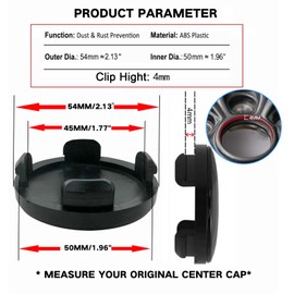 SANRILY 54mm/2.13 Inch ABS Plastic USA Flag Pattern Hubcaps Compatible with Ford F150 Explorer Edge Truck/SUV 4pcs Black Wheel Center Caps Hub Centre Rim Cover