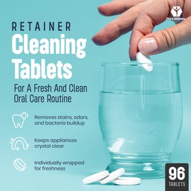 Mars Wellness Retainer Cleaner Tablets - 96 Count Denture Cleaning Tablets, Mouth Guard Cleaner, Effectively Removes Odors and Stains, Fresh Oral Hygiene Solution