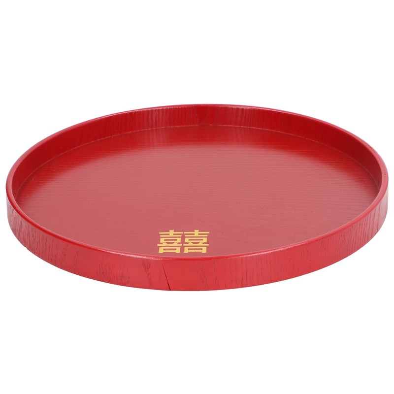 Wood Serving Tray Decorative Serving Platter Snack Fruit Plate for