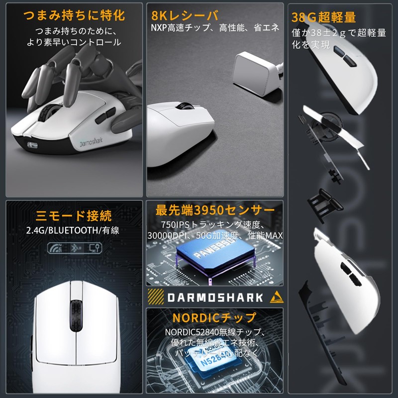 Gaming Mouse KDSTROE(Small Shop) x Darmoshark M5 Pro 4K/8KHz Mini