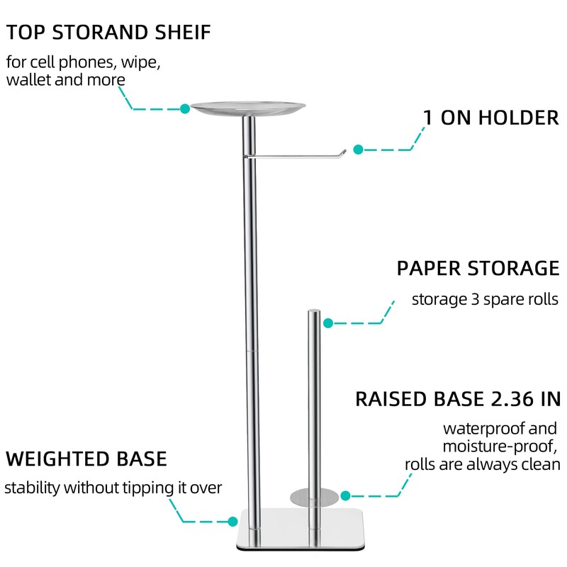 FEILERN Toilet Paper Holder Stand for Bathroom Floor Standing Toilet