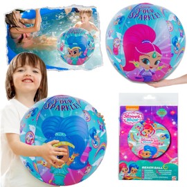Shimmer Shine Beach Ball 22CM, Blow up Beach Ball, Inflatable Water Ball for Kids Xmas Gift, Summer Games Indoor Outdoor Playground Balls, Xmas Pool Toys