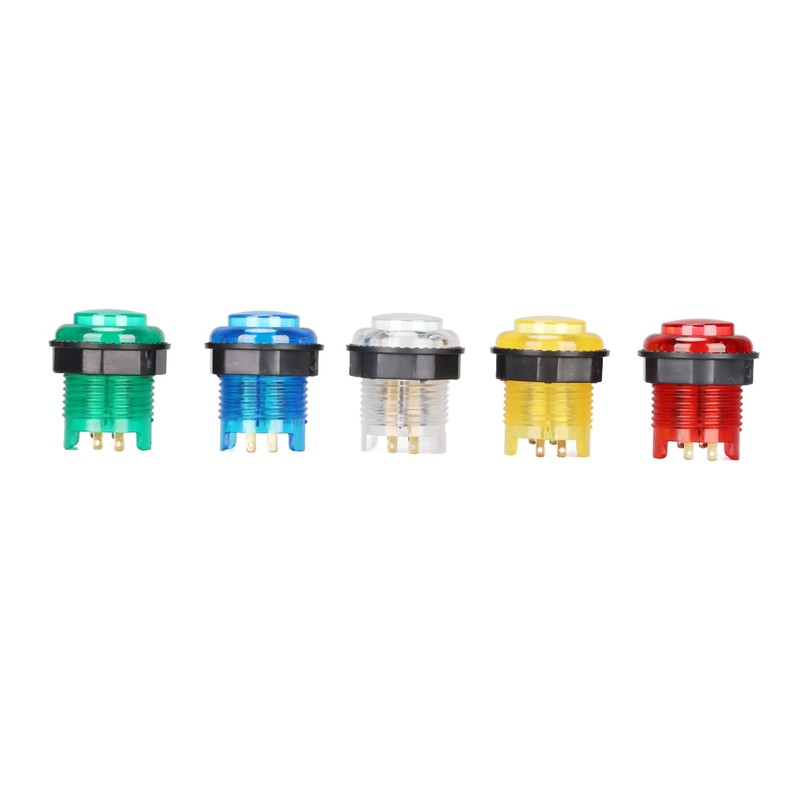5pcs 28mm Arcade LED Light Push Button with Switch, LED