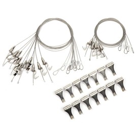 Picture Rail Wire S-Shaped Hook Hanging Hardware 1M 10pcs & 1.5M 4pcs Set Painting Wall Scroll Display