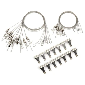 Picture Rail Wire S-Shaped Hook Hanging Hardware 1M 10pcs & 1.5M 4pcs Set Painting Wall Scroll Display