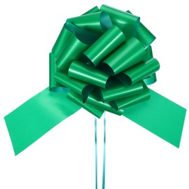 PATIKIL Big Bow 12 Inch, Shiny Giant Pull Bow Car Bow for Bike Decoration Wedding Birthday Present Wrapping New Houses Decor, Green