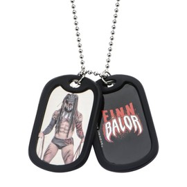 WWE Jewelry Finn Balor Stainless Steel Double Dog Tag Men's Pendant Necklace, 24"