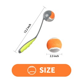 PAWISE Dog Ball Launcher for Small & Medium Dogs, 12.2" Dogs Fetch Toy with 2.3" Tennis Balll, Portable Dog Tennis Ball Thrower for Indoor & Outdoor Play, Lightweight, Durable & Hands-Free Pick-Up