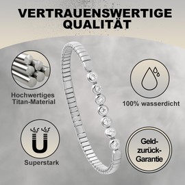 HAQI Magnetic Bracelet for Women Stainless Steel Elastic Bracelet Energy Magnetic Field Therapy Arthritis Jewellery Stretchy, Stainless steels, 1