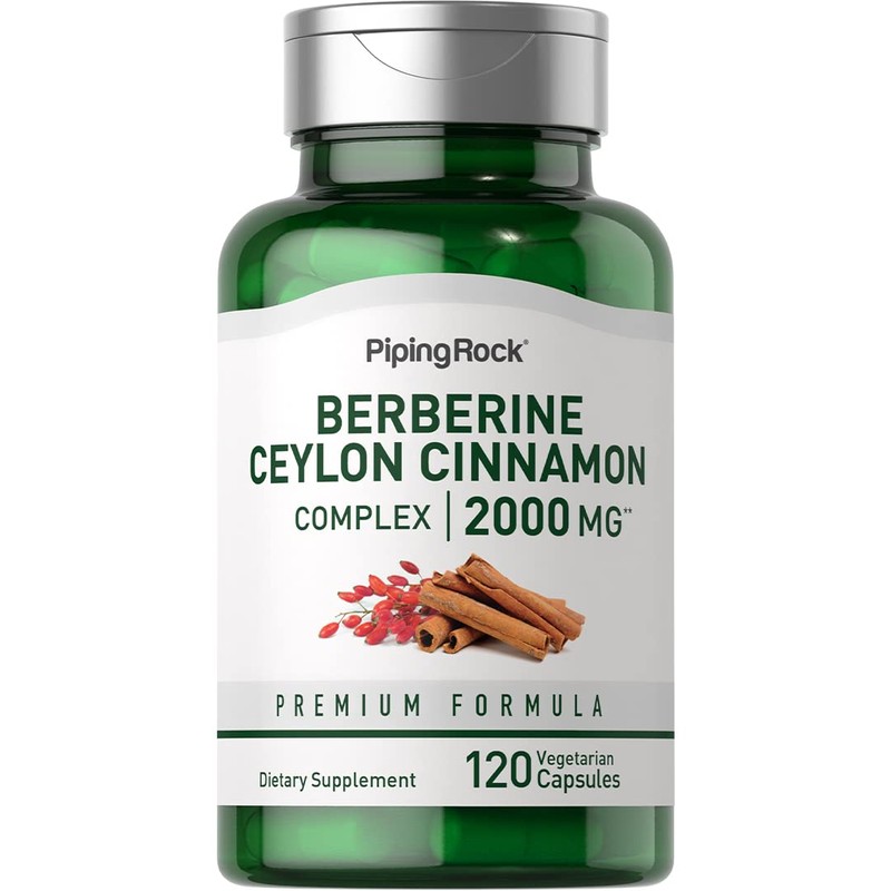 Piping Rock Berberine with Ceylon Cinnamon Supplement | 2000 mg