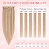 SEGO Single Clip In Hair Extensions Real Human Hair 6