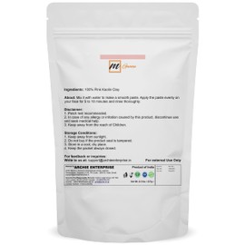 mGanna 100% Natural Rose Clay/Pink Kaolin Clay Powder 227g / 0.5Lbs for Creams, Face Masks, and Soap Making