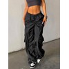 LQI Parachute Pants for Women Elastic Waistline Drawstring Cargo Pants