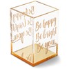 Gold and Clear Acrylic Pen Holder with Inspirational Quotes (2.95 x 4.45 In)
