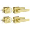 Haidms 2 Pack Gold Exterior Door Lock Set, Front Door