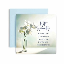 Huxters Sorry for you Loss sympathy card - Close in our Thoughts condolence card - greeting card - thinking of you gifts – Sorry bereavement cards - 14.8cm