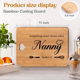 Nanny Gifts - Bamboo Cutting Board, Nanny Birthday Gifts, Idea Gifts for Nanny, Nanny Gifts from Grandchildren, Kitchen Gifts for Nanny Grandma Granny Nana Nan, 28x21.5x1cm.