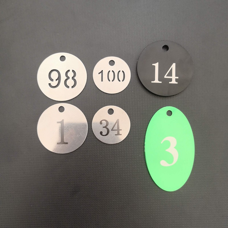 Diameter 1.18 Inches Bigger Hollowed Stainless Steel Number Tags Key