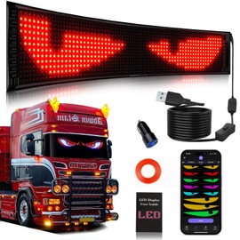Rayhome Synchronize Multiple Devil Eyes Light for Truck, 23''x5'' Full Color LED Eyes for Truck Windshield, Programmable LED Display for Car, Scrolling Led Light Sign for Car Window