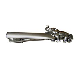 Silver Toned Elephant Square Tie Clip