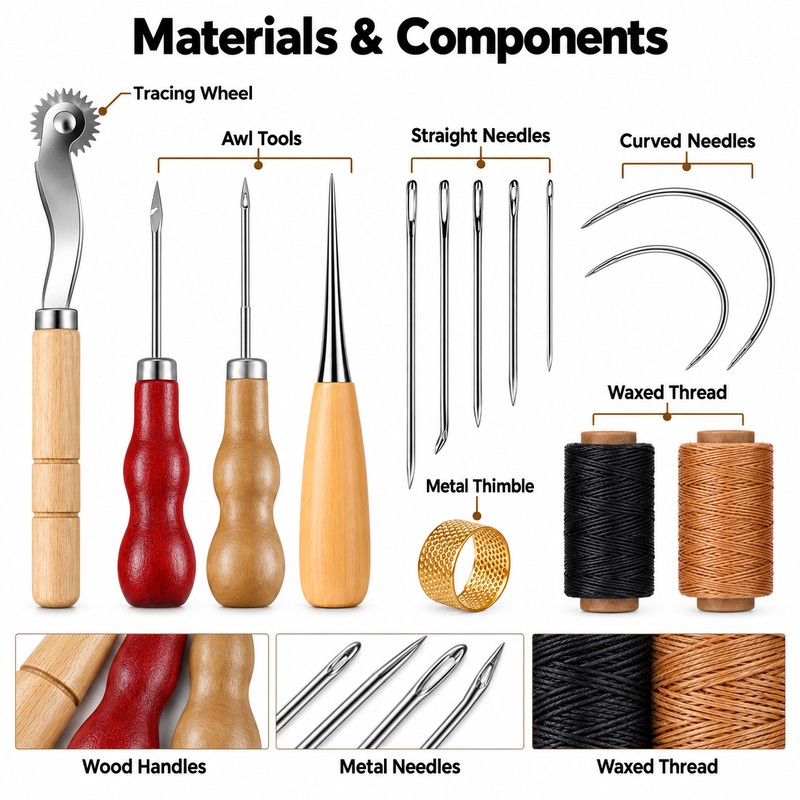 Leather Sewing Kit for Upholstery Repair – Waxed Thread &