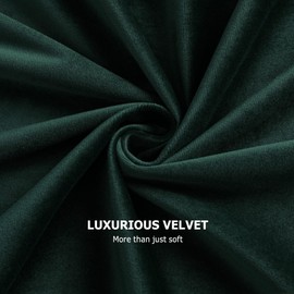 Benedeco DarkGreen Velvet Curtains for Bedroom Window with Back Tab, Super Soft Vintage Luxury Heavy Drapes, Room Darkening Thermal Insulated Curtain for Living Room, W52 by L90 inches, 2 Panels