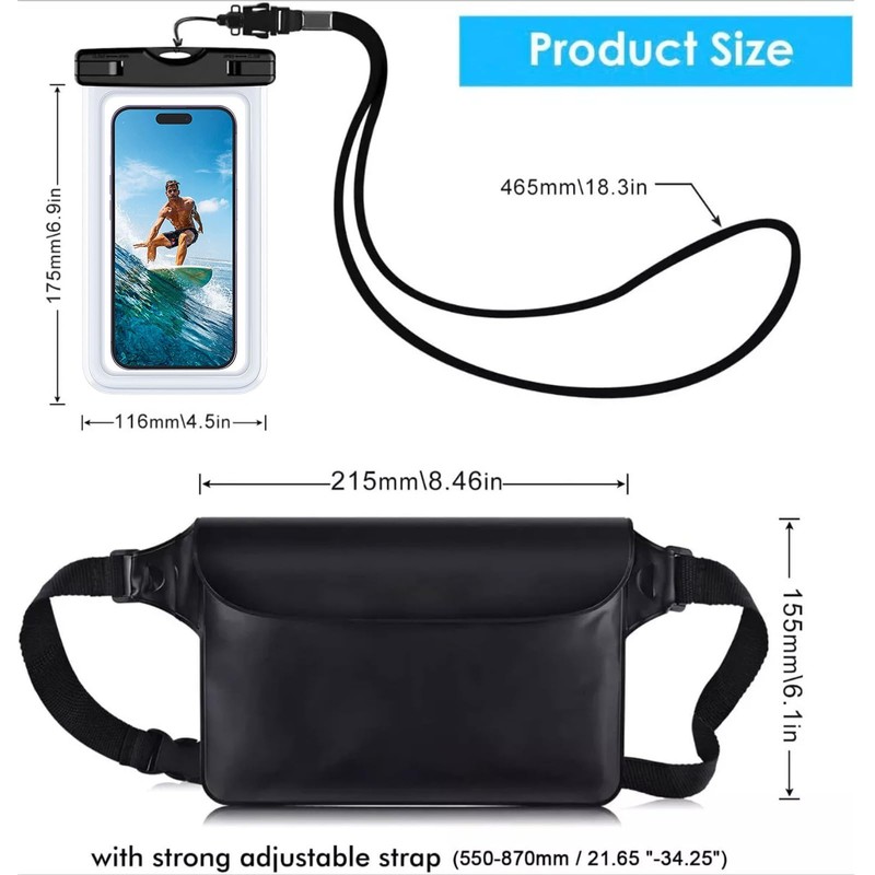 Keakitay Funda Impermeable para Celular, 7 Pulgadas Bolsa para Celular