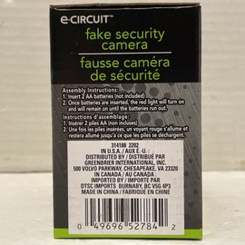 e-Circuit Fake Security Camera*Battery Operated*Wall/