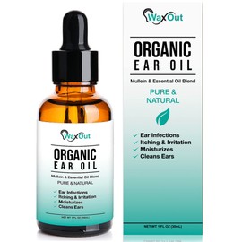 Natural Mullein Ear Wax Removal Oil & Cleaner with Garlic | Pain & Earache Drops | Earwax Softener, Moisturizer & Allergy Soothing | Tinnitus, Itching, Ringing, Infections & Clogged Ears