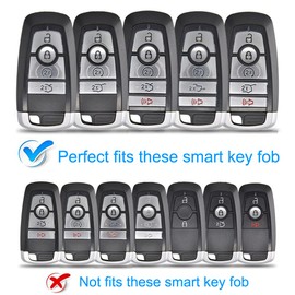 Cacacar for Ford Key Fob Cover, for Explorer Bronco Escape Edge Expedition Mustang F150 Fusion Ranger Lincoln Premium Soft TPU Full Protection Key Case Remote Key Holder (Size B-Ivory)