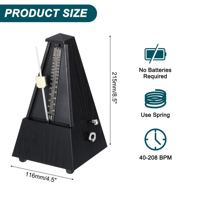 sourcing map Mechanical Metronome,High Accuracy Musical Timer Universal Music Metronome