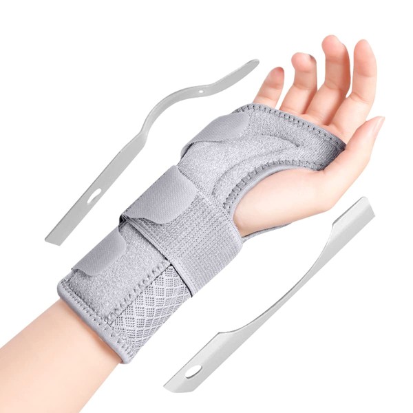 XZMCAT Wrist Bandages, Wrist Support with Metal Splint, Adjustable Breathable Right Wrist Brace for Arthritis, Tendonitis, Carpal Tunnel Syndrome, Right Hand (S/M)